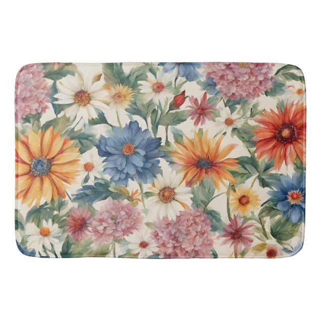 Fantastisk Tender Summer Garden Flowers Badrumsmatta (Framsidan)