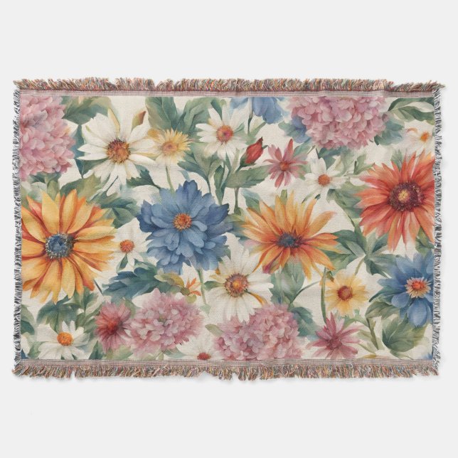 Fantastisk Tender Summer Garden Flowers Filt (Framsidan)