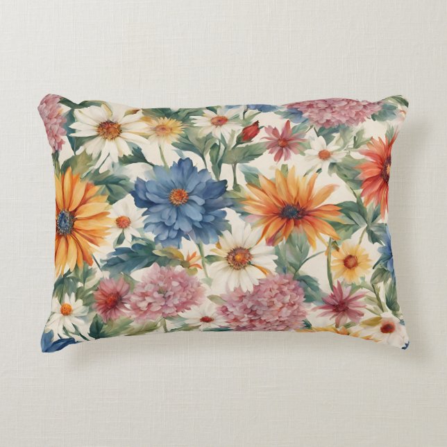 Fantastisk Tender Summer Garden Flowers Prydnadskudde (Framsidan)
