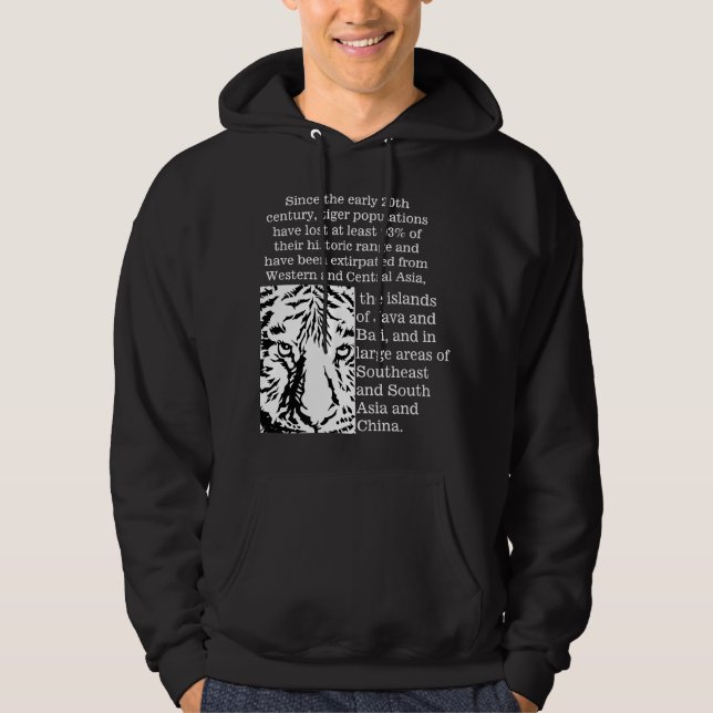 Fantastisk textbaserad tiger modern design svart hoodie (Framsida)