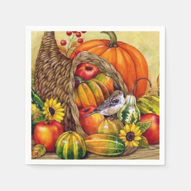 fantastisk Thanksgiving arrangemang Pappersservett (Framsidan)