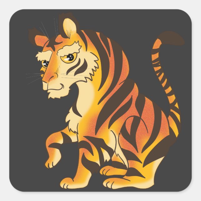 Fantastisk tiger fyrkantigt klistermärke (Framsida)