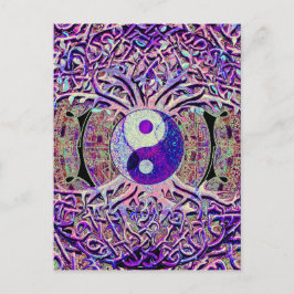 Fantastisk Tittar Yin Yang Träd Vykort