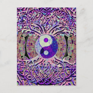 Fantastisk Tittar Yin Yang Träd Vykort