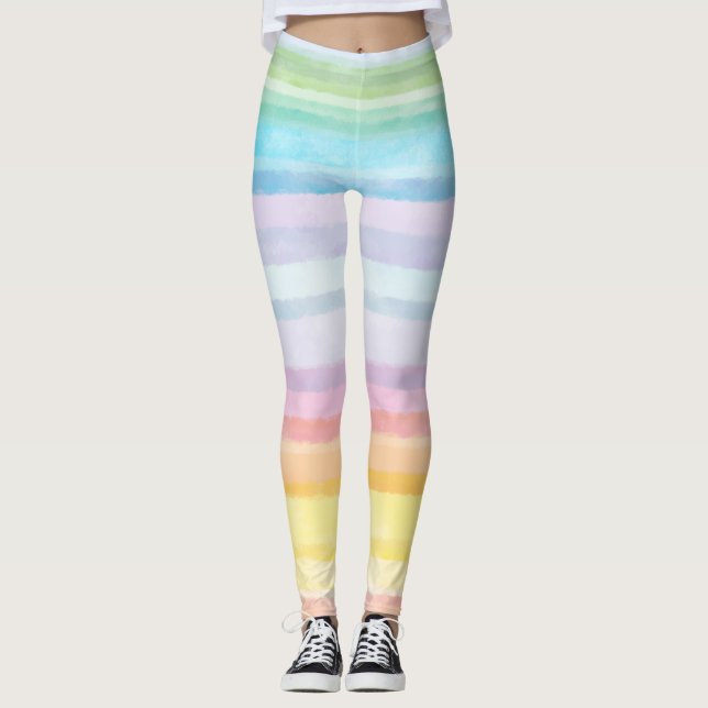 Fantastisk Trendig Rainbow Leggings (Framsida)