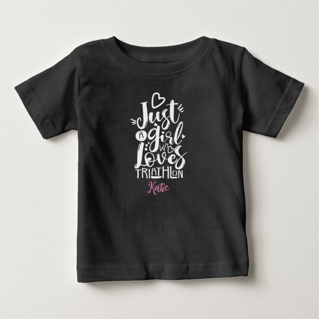 Fantastisk triatlon Black and White Typography T Shirt (Framsida)