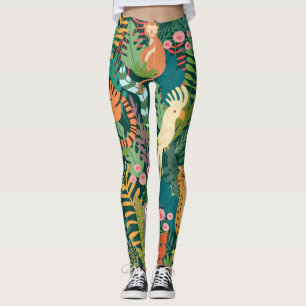 Fantastisk tropiska mönster l Vilda djur l Greener Leggings