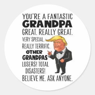 Fantastisk Trump Youre A Fantastic Grandpa Underba Runt Klistermärke