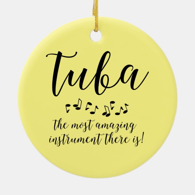 Fantastisk Tuba Musical Instrument Julgransprydnad Keramik (Baksidan)