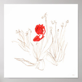 Fantastisk tulpanbildning i vinden och regn poster