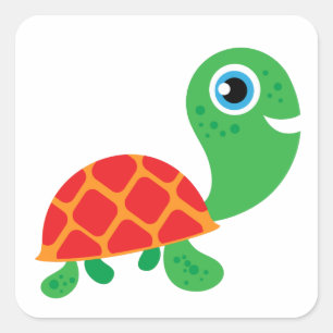 Fantastisk Turtle Fyrkantigt Klistermärke