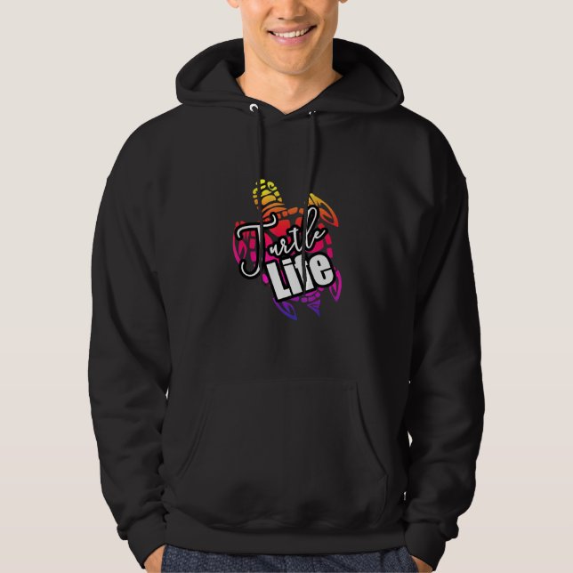 Fantastisk Turtle Life Sea Beach Design Hoodie (Framsida)