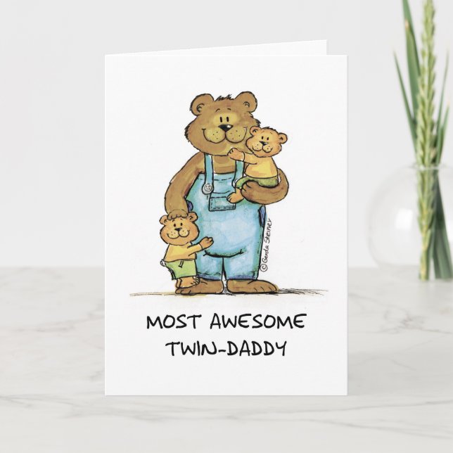 Fantastisk Twin Pappa Kort (Framsida)