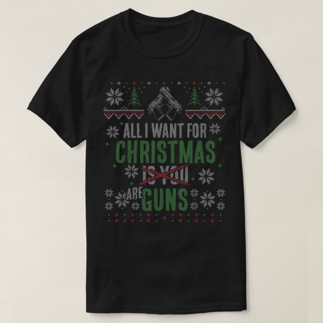 Fantastisk Ugly jul Gun-Höger T Shirt (Design framsida)