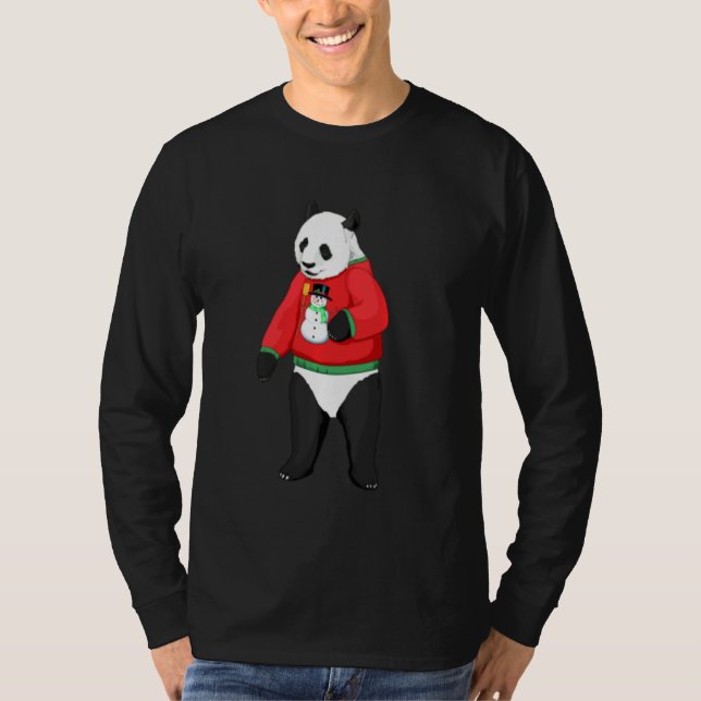 Fantastisk Ugly Sweater Panda för människor som Kä T Shirt (Framsida)