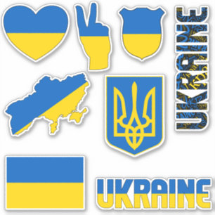 Fantastisk Ukraina formar nationella symboler Klistermärken