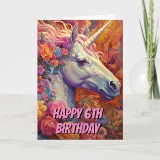 Fantastisk Unicorn 6e födelsedag i vikt Kort