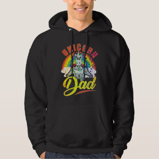 Fantastisk Unicorn Pappa Funny Rainbow Splatter Hoodie