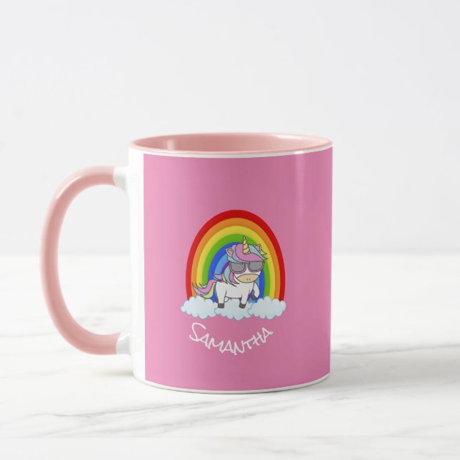 Fantastisk Unicorn Rosa Mugg (Vänster)