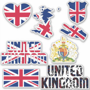 Fantastisk United Kingdom Shapes National Symbols Klistermärken