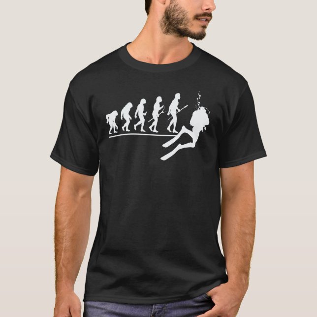 Fantastisk utveckling av människo-dykare Evolution T Shirt (Framsida)