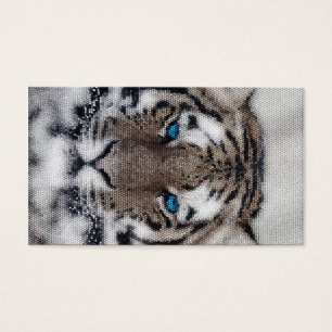 Fantastisk vackra tiger Blue öga nedfläckad glas Visitkort
