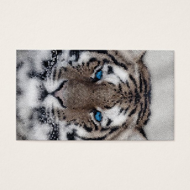 Fantastisk vackra tiger Blue öga nedfläckad glass Visitkort (Framsidan)