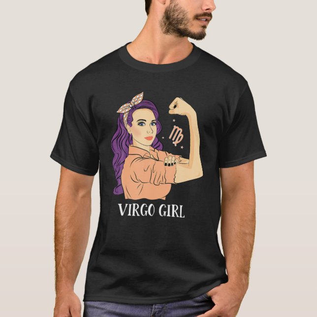 Fantastisk Våg för kvinnor med stark Zodiac Girl T Shirt (Framsida)
