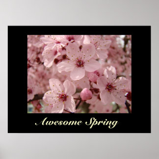 Fantastisk vår! Konsttryckspresenter Rosa Blommor Poster