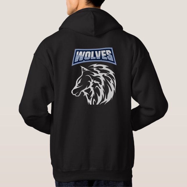 Fantastisk varg är en svart . hoodie (Baksida)