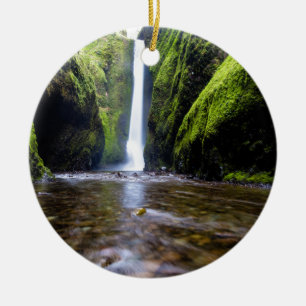 Fantastisk vattenfall julgransprydnad keramik
