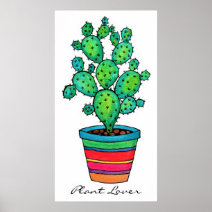 Fantastisk vattenfärgsaktus i vackra prickar poster