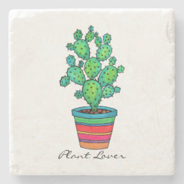 Fantastisk vattenfärgsaktus i vackra prickar stenunderlägg