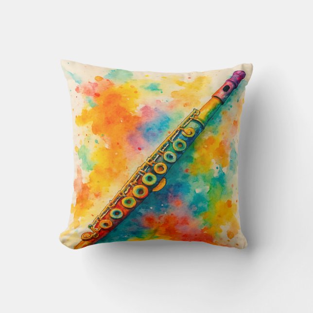 Fantastisk vattenfärgspolning kudde (Framsida)