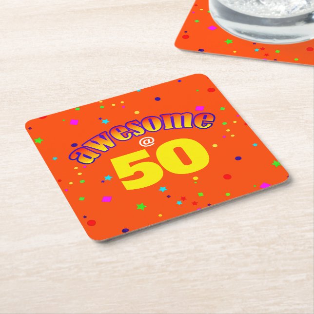 Fantastisk vid 50 underlägg papper kvadrat (Vinklad)