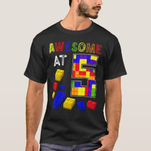 Fantastisk vid 5 års gamla blockbyggare, barn 5 t shirt