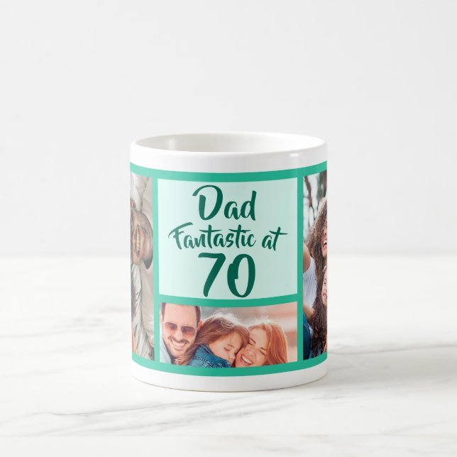 Fantastisk vid 70 Pappa moderna födelsedagskalende Kaffemugg (Center)