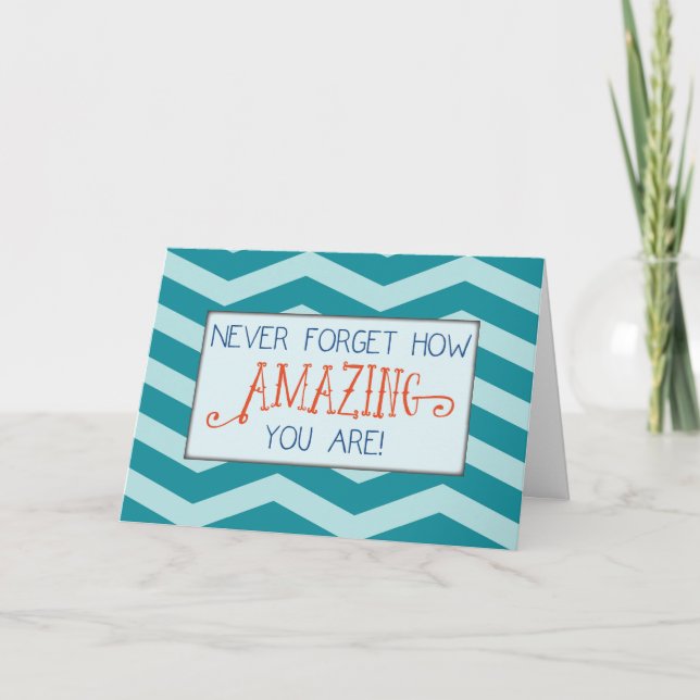 Fantastisk vid College, Teal Chevron Rand Kort (Framsida)