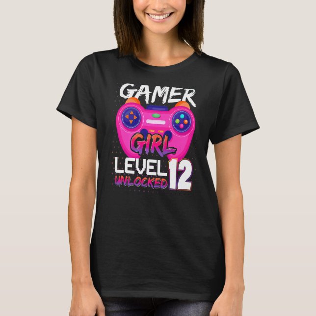 Fantastisk videospelsstyrenhet nivå 12 olåst G T Shirt (Framsida)