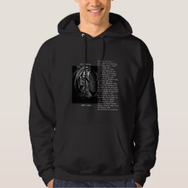 Fantastisk vild djurtiger skriver ut svart vitt ma hoodie
