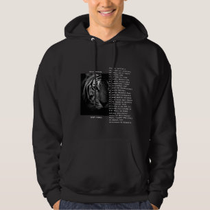 Fantastisk vild djurtiger skriver ut svart vitt ma hoodie