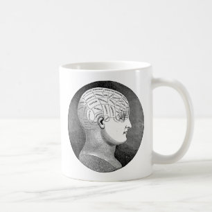 Fantastisk Vintage Art Frenologihuvuddiagram Kaffemugg