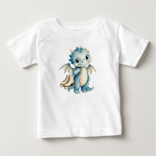 Fantastisk Vinter Bebis Drakar som Håller Skridsko T Shirt
