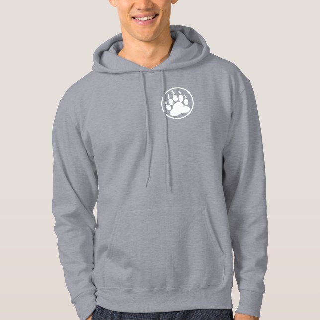 Fantastisk, vit Bear Tass baksida och framsida Hoodie (Framsida)
