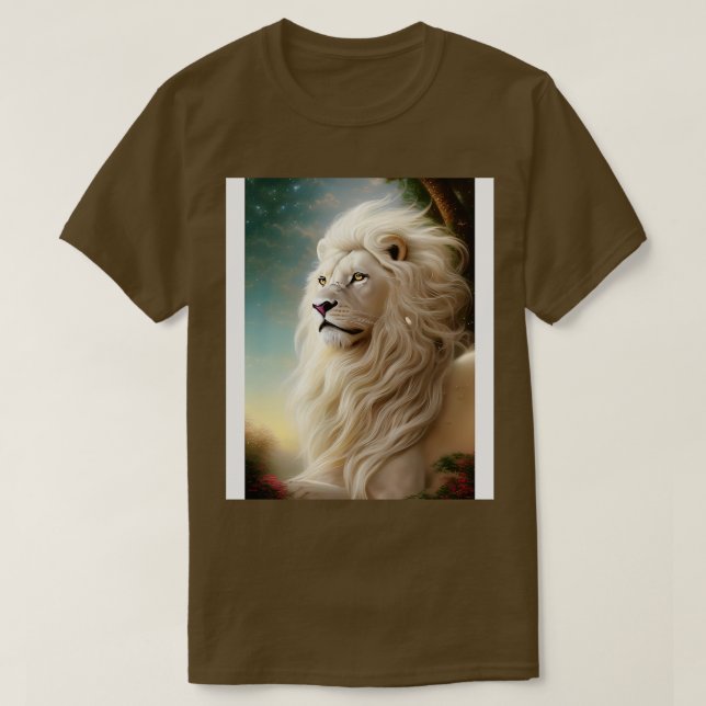 Fantastisk vit Lejon T Shirt (Design framsida)