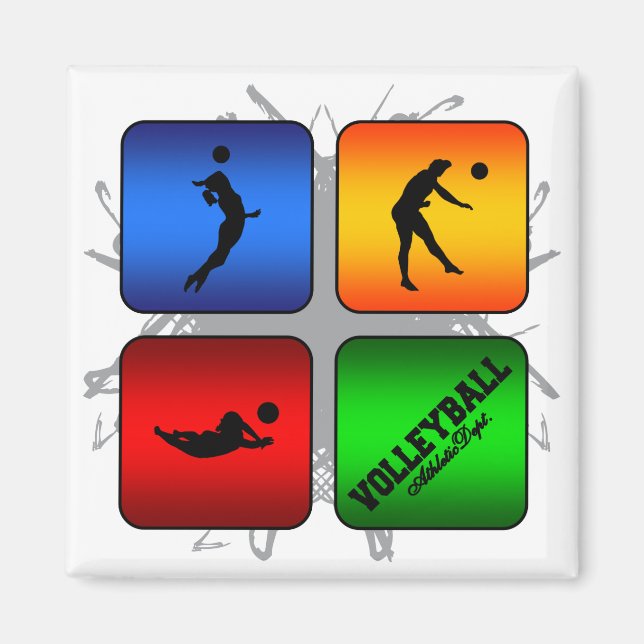Fantastisk Volleyball Urban Stil Magnet (Framsidan)
