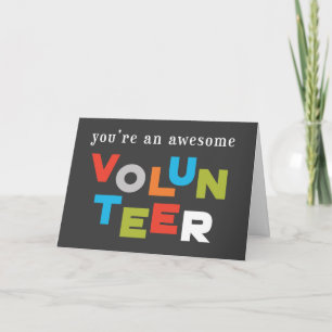 Fantastisk Volunteer-uppskattning Tack Kort
