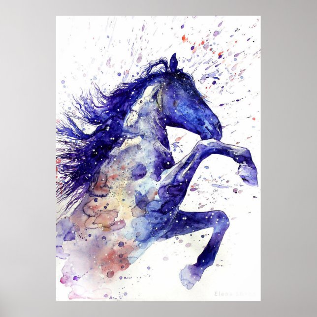 Fantastisk Watercolor Horse Poster (Framsidan)