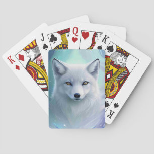 Fantastisk White Snö Fox på Isig Land Casinokort