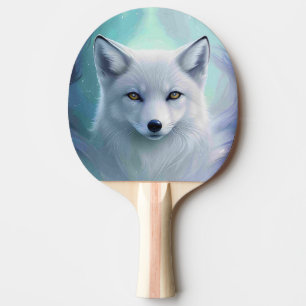 Fantastisk White Snö Fox på Isig Land Pingisracket
